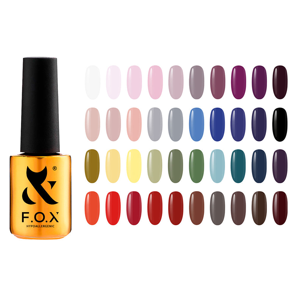 F.O.X Spectrum 001-040, 7 ml set + Free Nail Tips