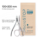 MicroStop ECO Dry Heat Sterilization Pouches with class 4 indicator Kraft Bags 100×200 mm (100 pcs)