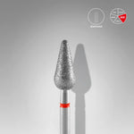 Staleks Diamond nail drill bit "pear" red, 5 mm