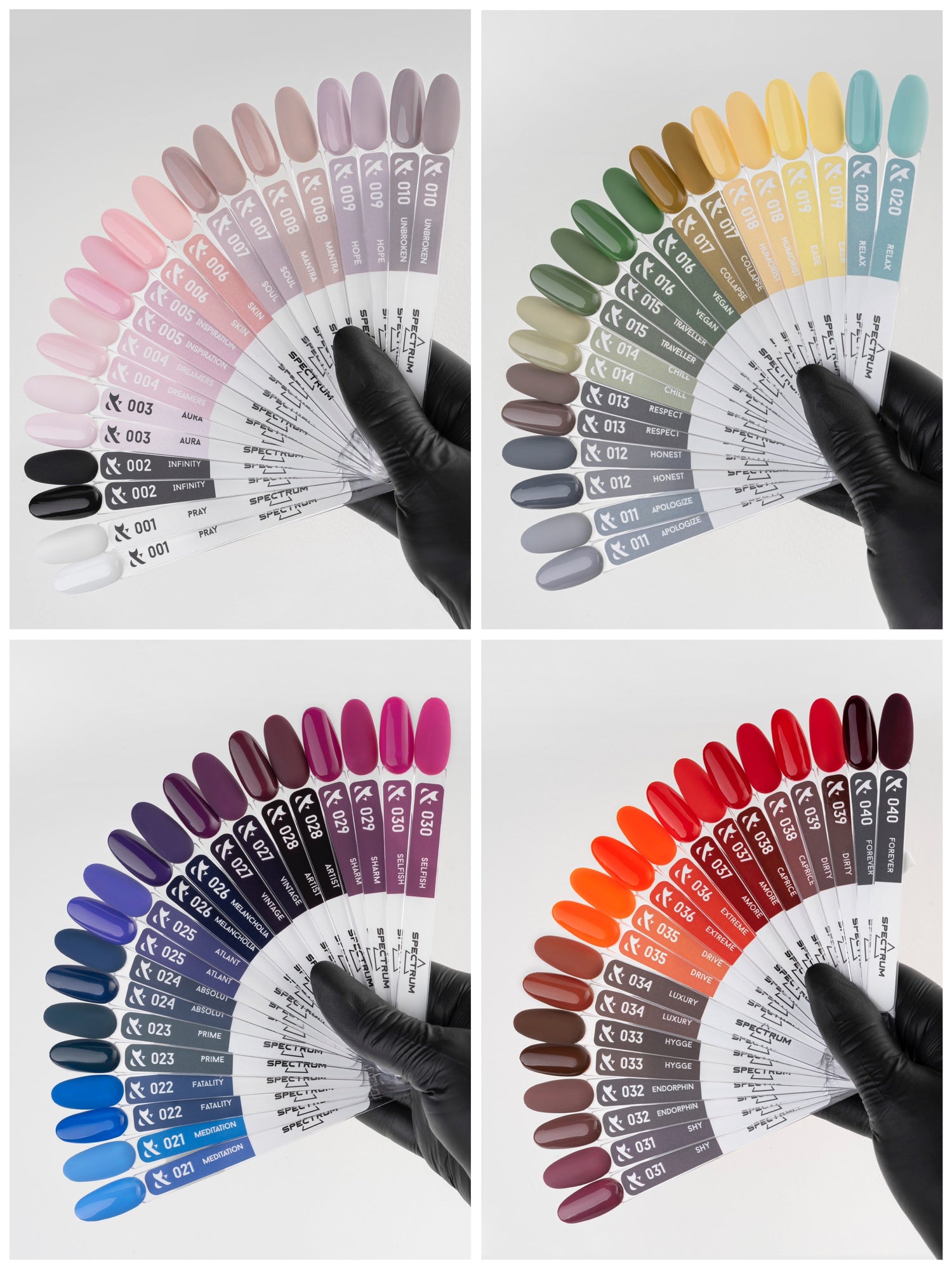 F.O.X Spectrum 001-040, 7 ml set + Free Nail Tips