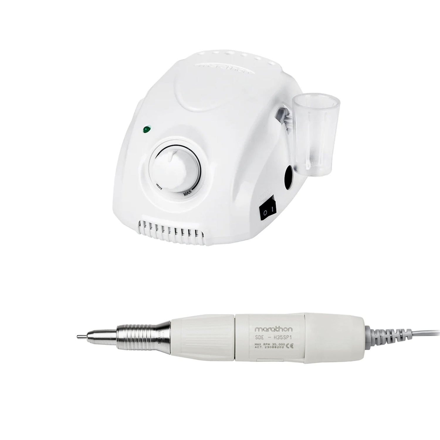 Saeyang Marathon Champion 3 White + H35SP1 35k RPM — Original E-File Nail Drill Machine