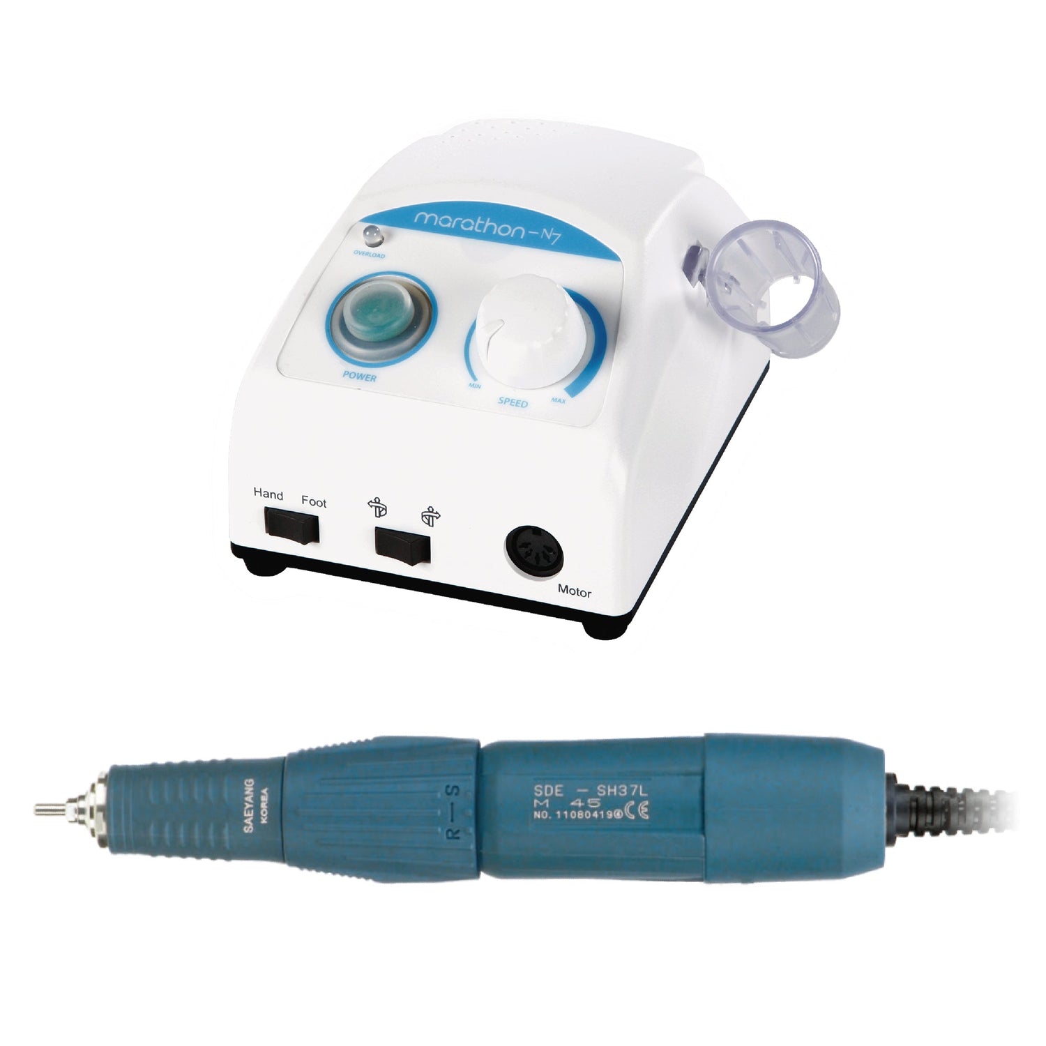 Saeyang Marathon-N7 + SH37L (M45) 40k RPM — Original E-File Nail Drill Machine
