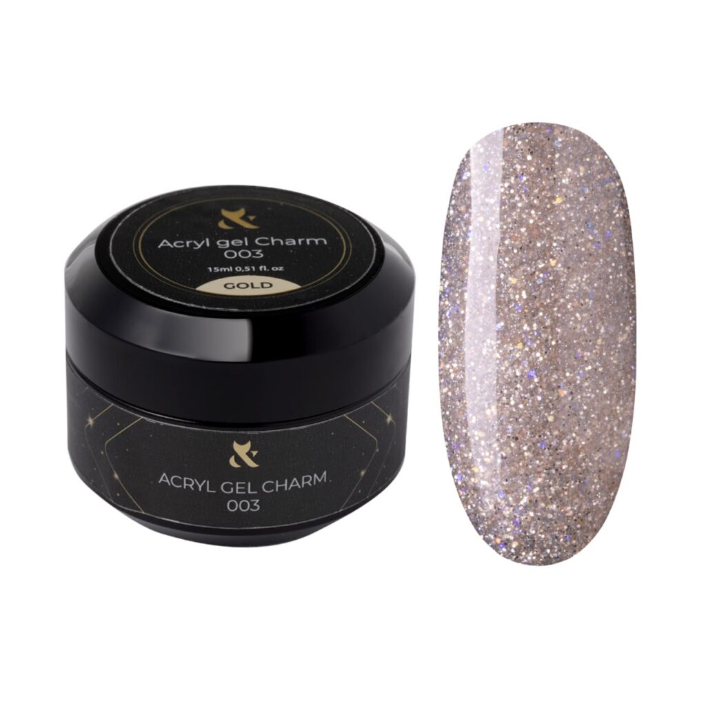 F.O.X Acryl Gel Charm 003, Gold, 15 ml