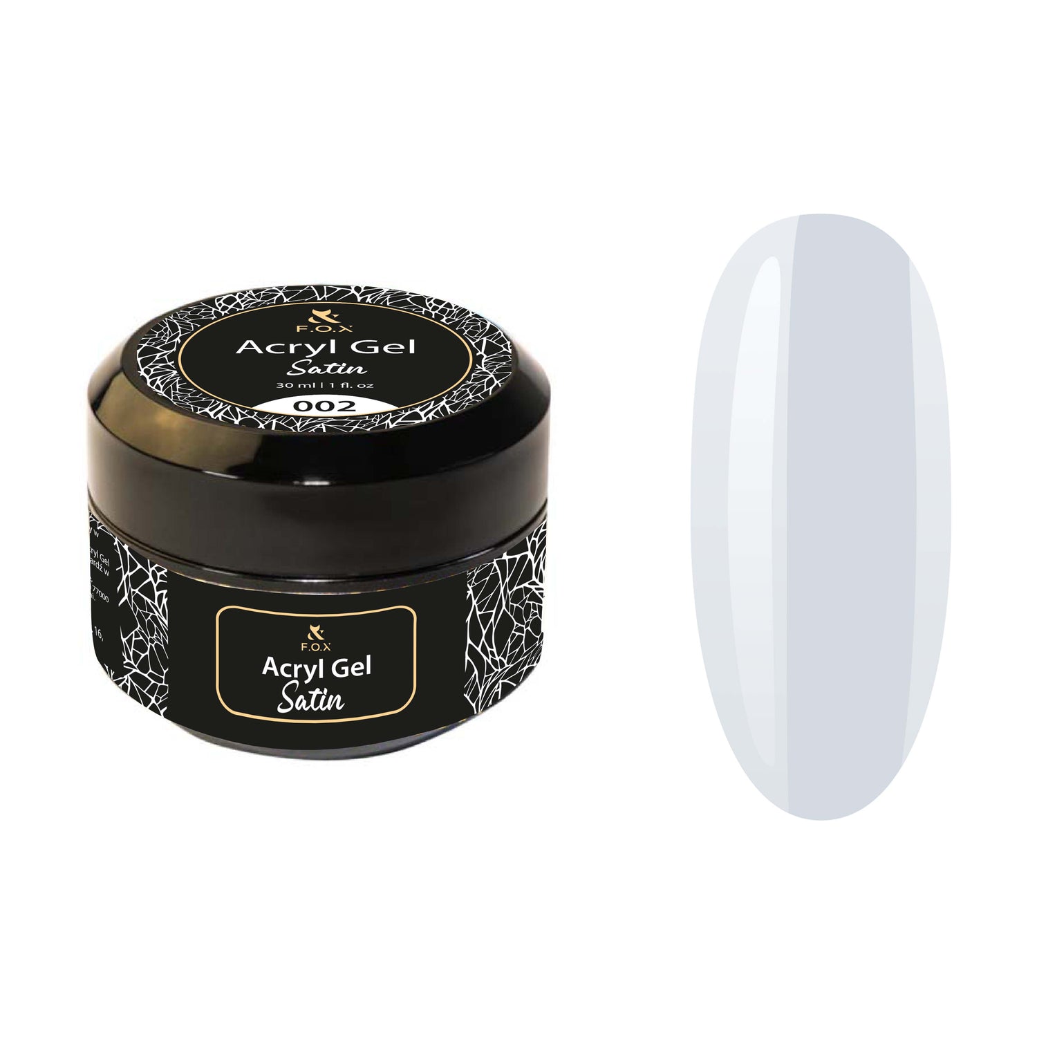 F.O.X Acryl Gel Satin 002 (White), 30 ml