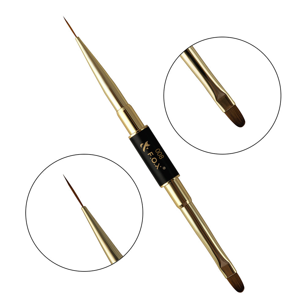 F.O.X Nail Art Double Brush 008 (oval + liner)