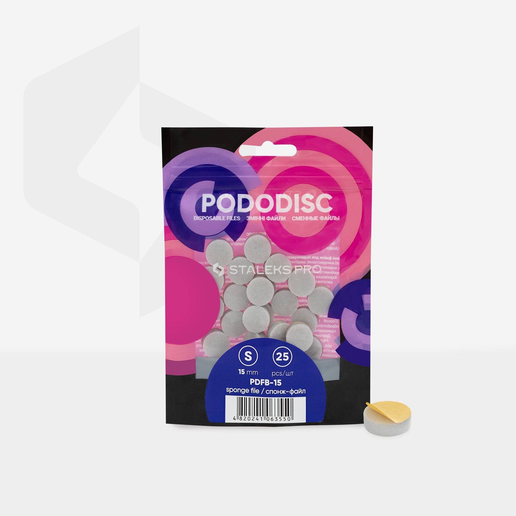 Disposable files-sponges for pedicure disc Pododisc Staleks Pro (25 pcs) - F.O.X Nails USA