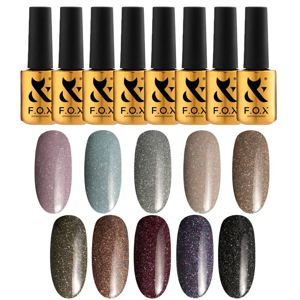 F.O.X Sparkle Collection set of 10 + Free Swatches - F.O.X Nails USA