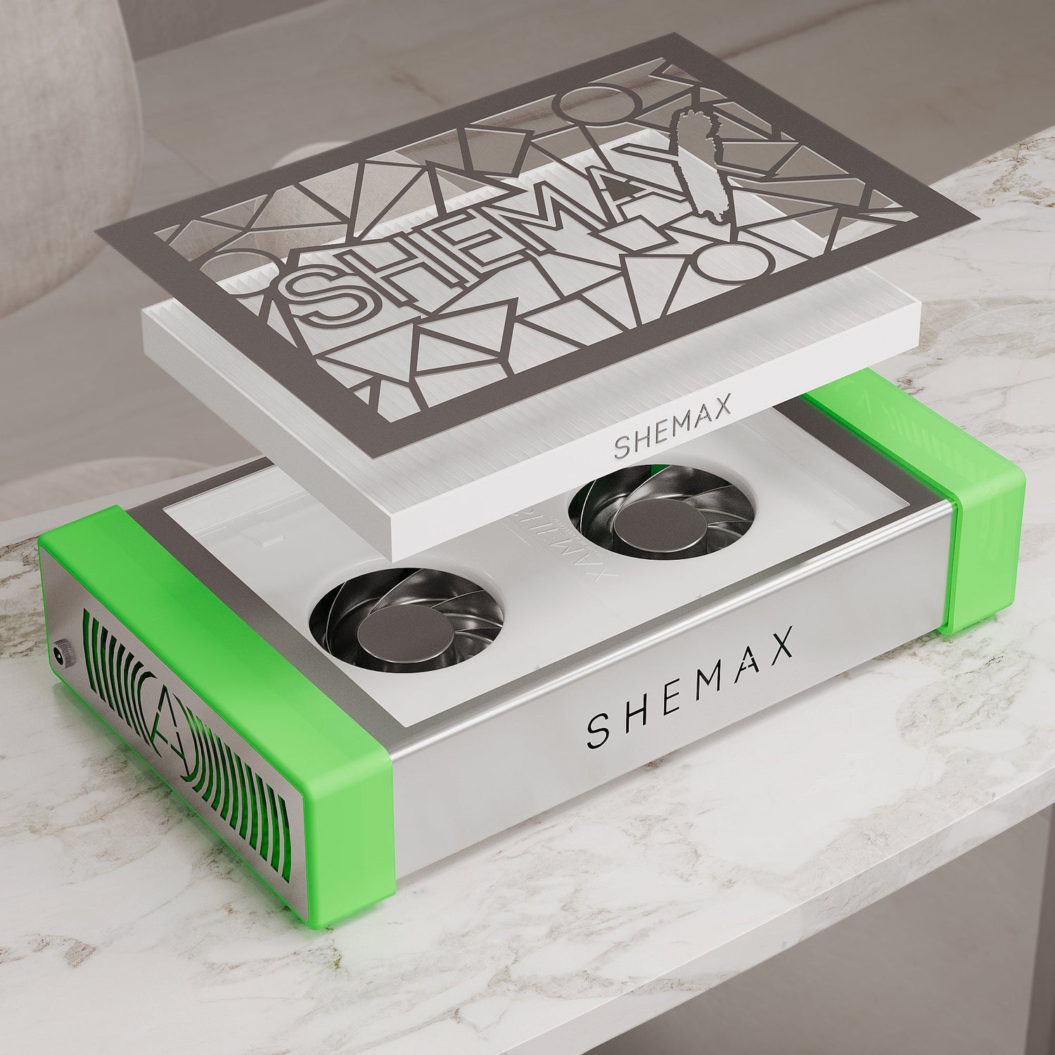 CLEARANCE (Open box - see description) SHEMAX Style PRO Green — Professional manicure nail dust collector