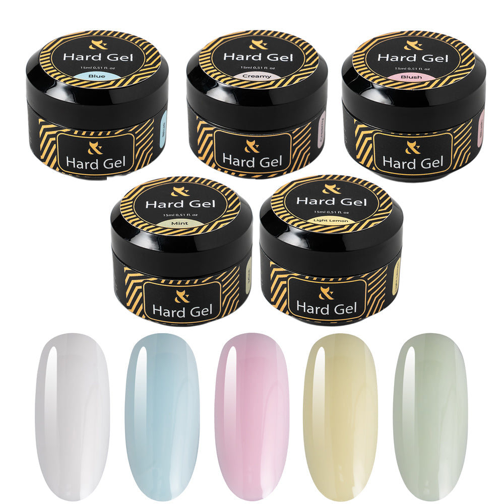 F.O.X Hard Gel Pastel Color Set 2.0 of 5 (15 ml)