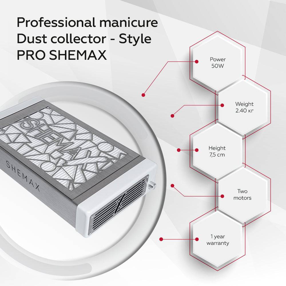 SHEMAX Style PRO Gray — Professional manicure dust collector - F.O.X Nails USA