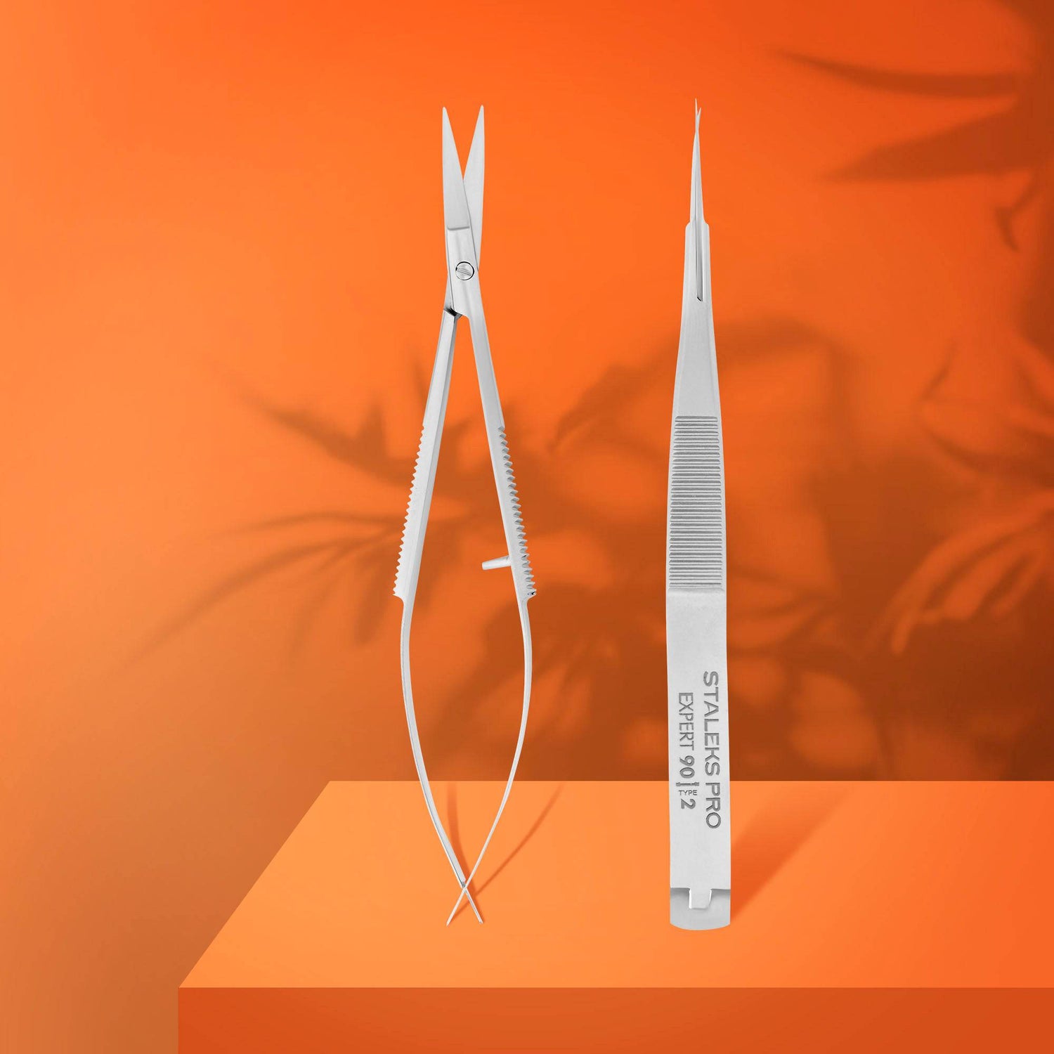Staleks Professional micro scissors for eyebrows modeling EXPERT 90 Type 2 - F.O.X Nails USA