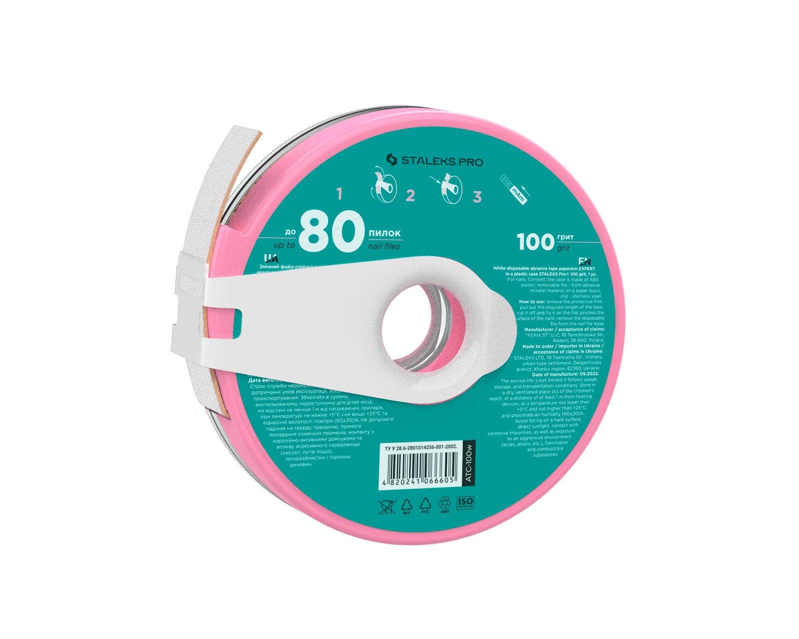 Staleks White disposable abrasive tape papmAm EXPERT in a plastic case STALEKS PRO - F.O.X Nails USA